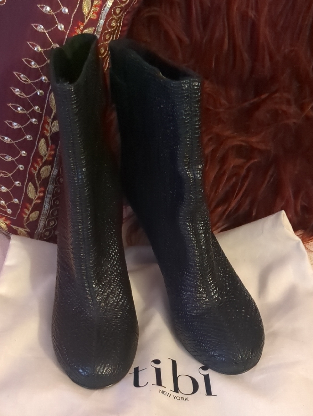 tibi New York Luxury Crinkle Ankle Boots